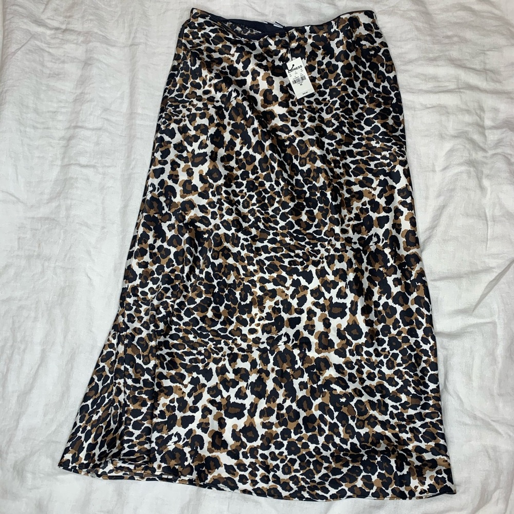 Express Cheetah Midi Skirt